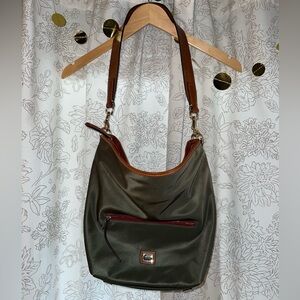 NWT Dooney & Bourke Olive and Brown Hobo Bag